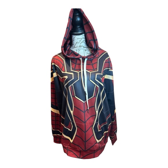 Red and Gold Spider Hoodie EUC - Picture 3 of 6